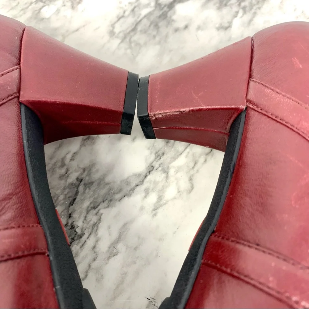 Umberto Raffini Red Leather Comfort Mary Janes 39.5 Retro Whimsigoth Avant Garde
